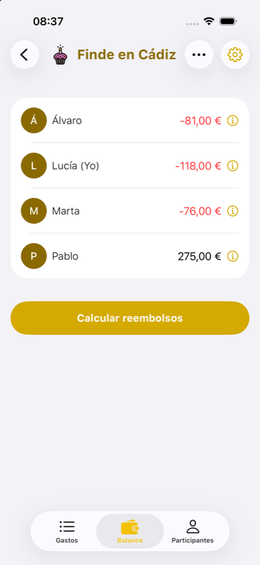 Banana Split app — balance