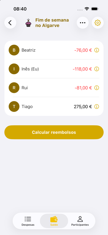 Banana Split app — balance