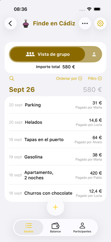 Banana Split app — expenses