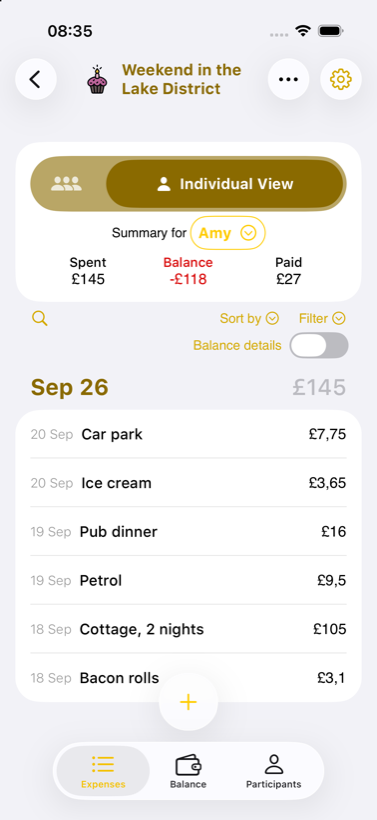 Banana Split app — individual