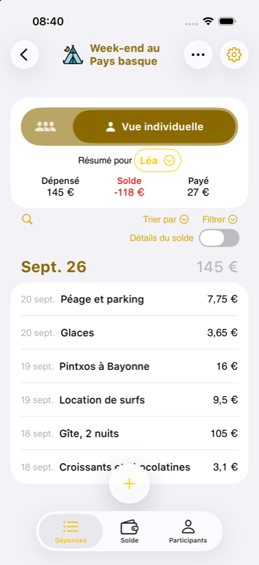 Banana Split app — individual