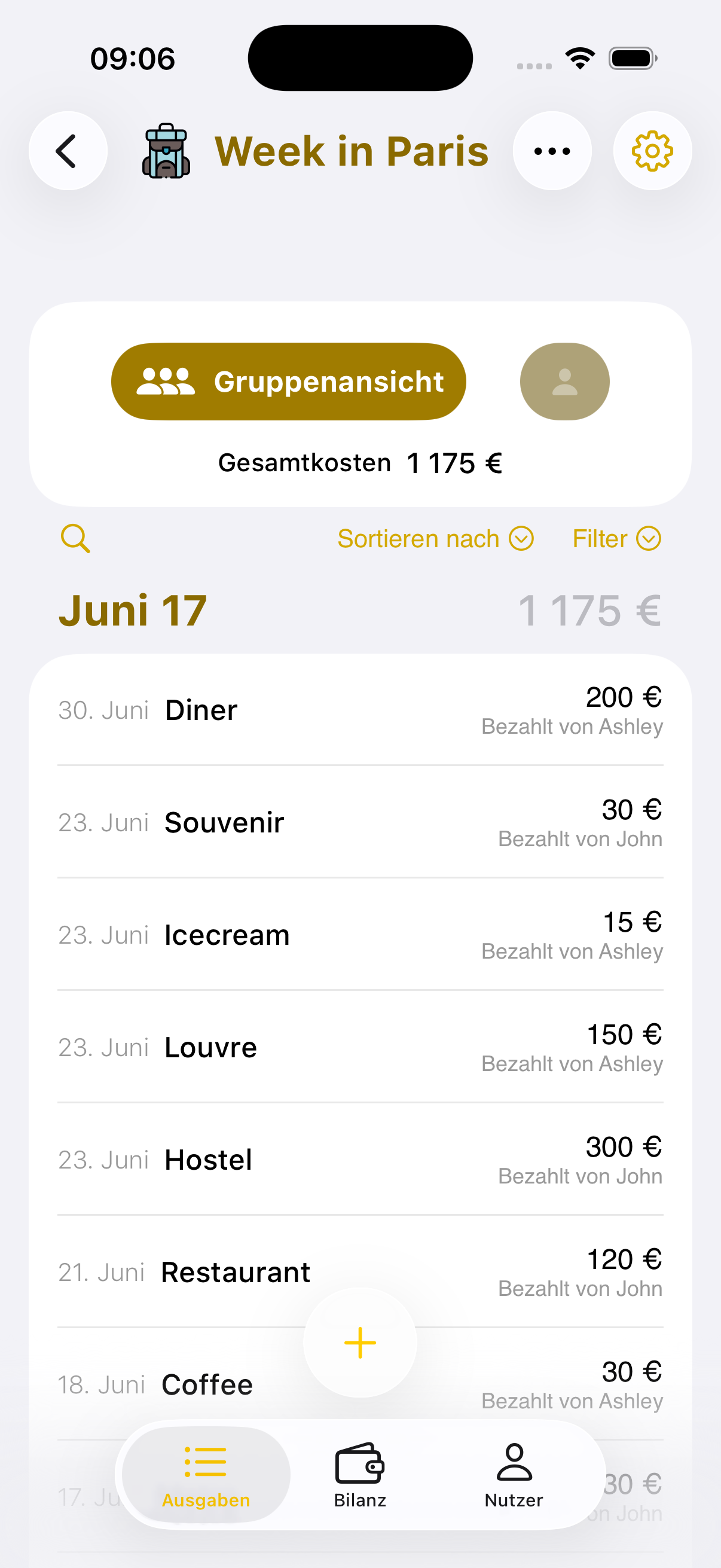 Banana Split — expenses